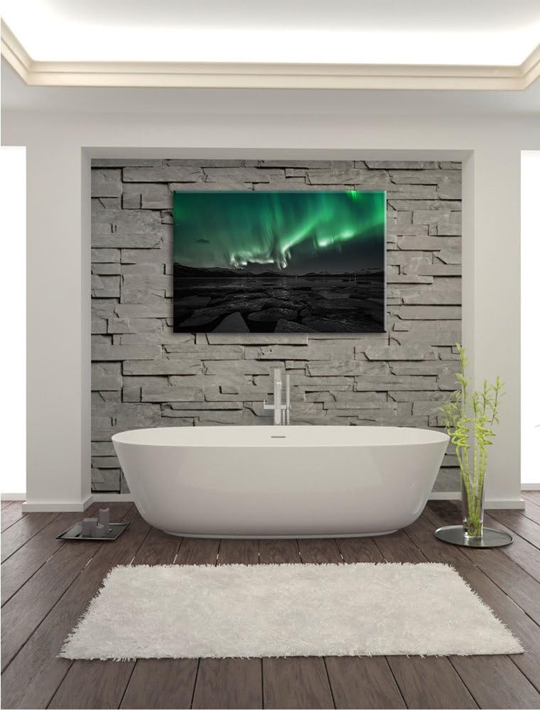 Pixxprint Polarlicht am Himmel als Leinwandbild/Grösse: 100x70 / Wandbild/Kunstdruck/fertig bespannt