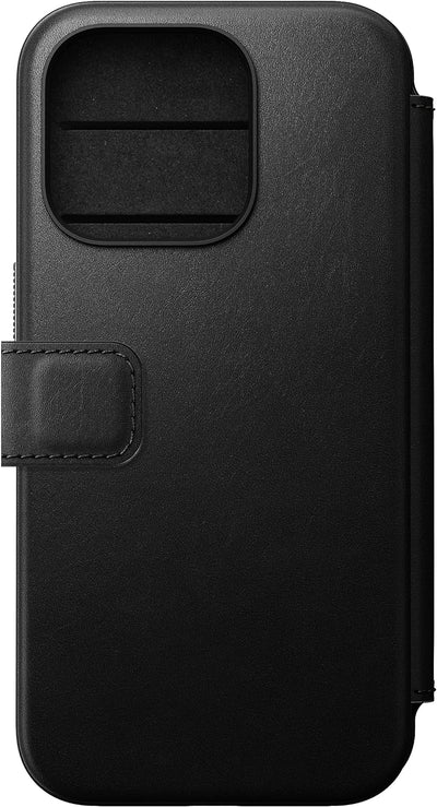 Nomad Moderne Lederhülle für iPhone 15 Pro – Mag Safe Wireless Charging Leder Wallet Case, 3 Kartenf