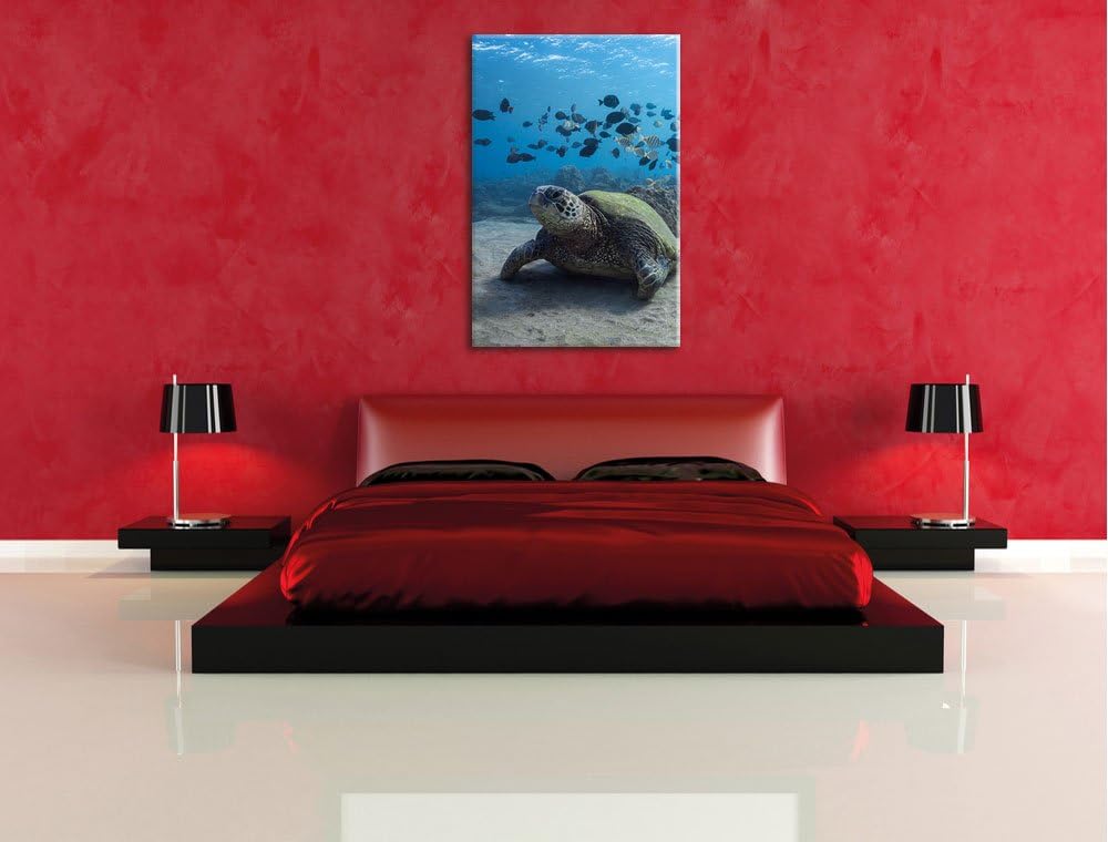 Pixxprint Ninja Turtles, Format: 100x70 auf Leinwand, XXL riesige Bilder fertig gerahmt mit Keilrahm