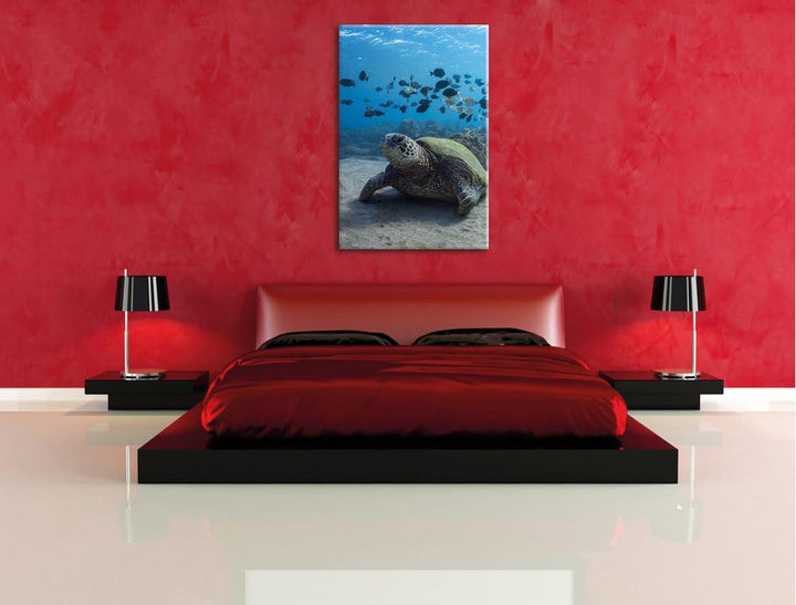 Pixxprint Ninja Turtles, Format: 100x70 auf Leinwand, XXL riesige Bilder fertig gerahmt mit Keilrahm