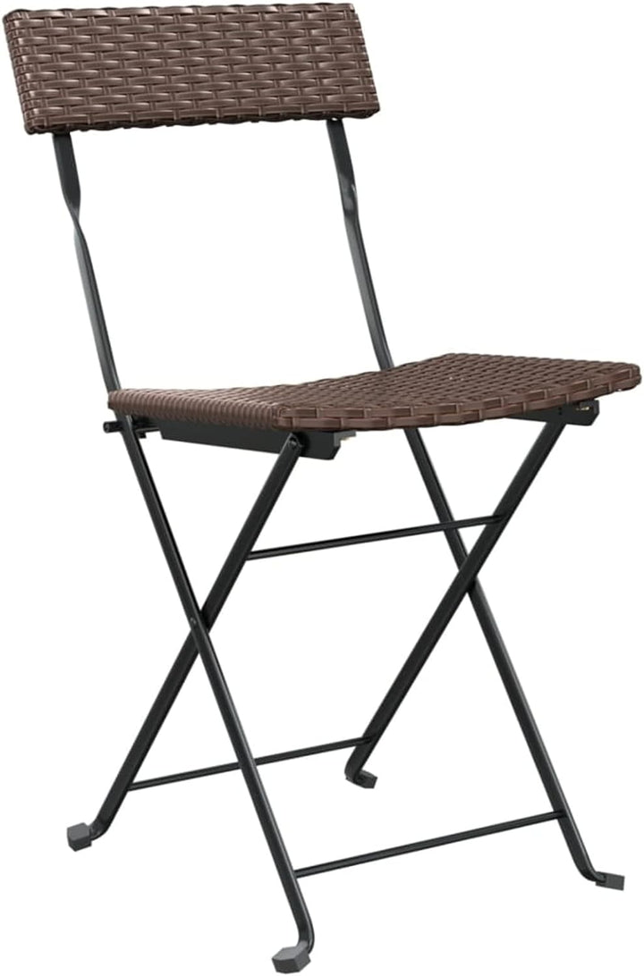 Yolola 3tlg Balkonmöbel Terrassenmöbel Bistro Set 2X Bistrostuhl Klappbar Poly Rattan + Bistrotisch