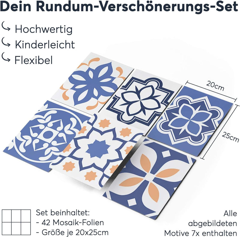 CREATISTO Mosaik Klebefliesen Stickerfliesen Fliesenfolie - Aufkleber Folie für Fliesen I Stickerfli