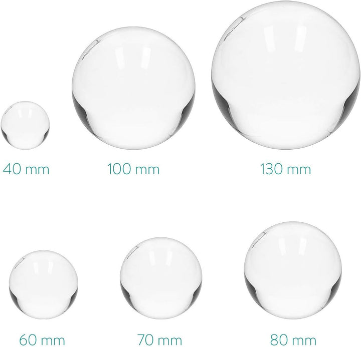Navaris Glaskugel Fotografie Kugel aus K9 Glas - Fotokugel mit Ständer - Kristallkugel Klare Kristal
