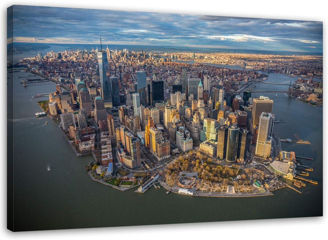 Feeby Bilder New York City 60x40 cm 1 Teilig Wohnzimmer Schlafzimmer Büro Flur Küche Wandbilder Lein