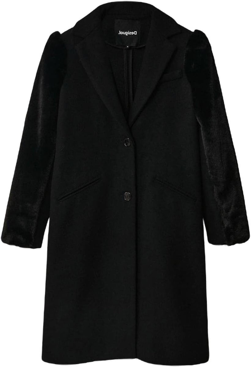 Desigual Damen Overcoat XL Schwarz, XL Schwarz