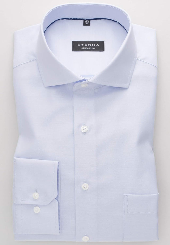 eterna Langarm Hemd Comfort Fit Twill unifarben