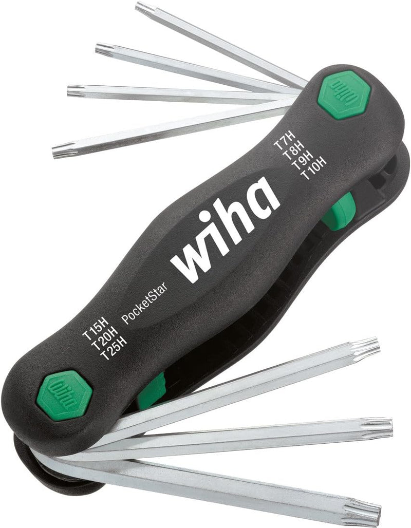 Wiha Multitool PocketStar® TORX® Tamper Resistant (mit Bohrung) 7-tlg. (25128), per Tastendruck, sch