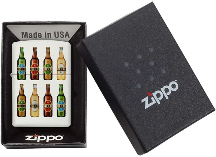 Zippo Classic Lighter-Beer Bottles Feuerzeug, Messing, Individual Design, Original Pocketsize