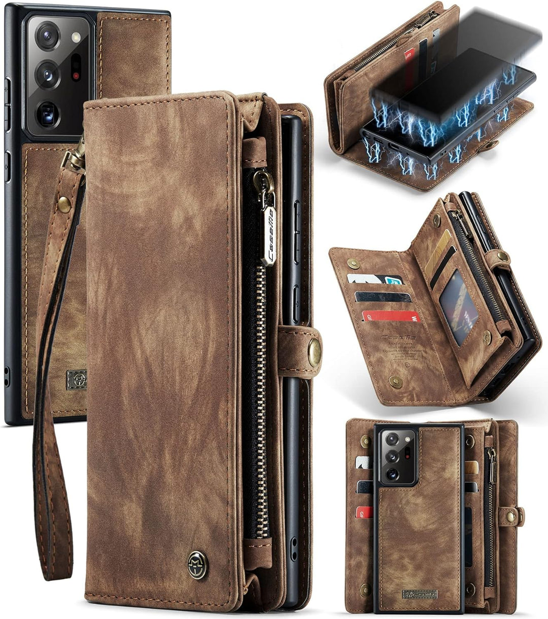 UFinetech Abnehmbar Magnetische Samsung Galaxy Note 20 Ultra Hülle Tasche Case Stylish Luxus TPU Led