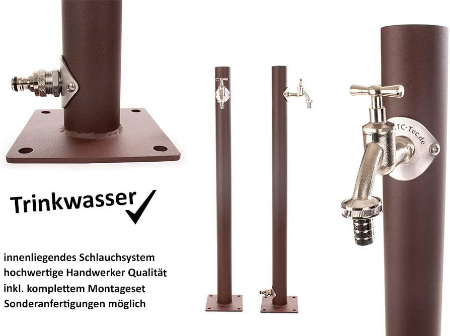 KTC Tec TRINKWASSER Wassersäule TSRG 950 Rost Optik braun, Wasserzapfsäule Wasserzapfstelle Gartenza