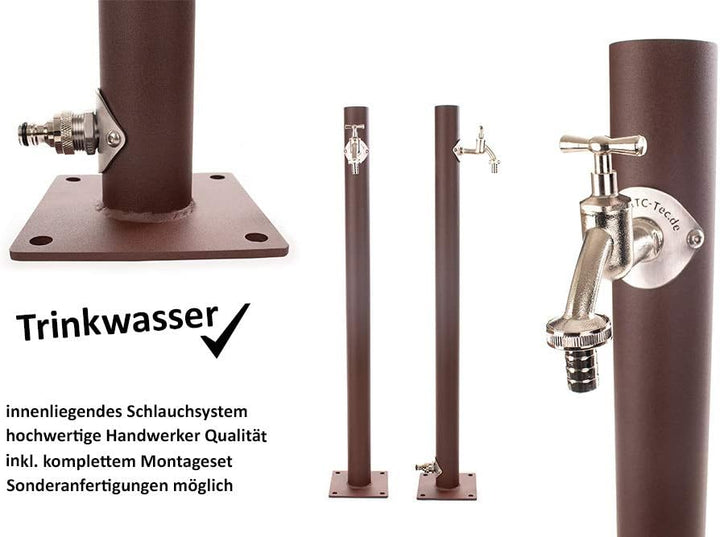 KTC Tec TRINKWASSER Wassersäule TSRG 950 Rost Optik braun, Wasserzapfsäule Wasserzapfstelle Gartenza