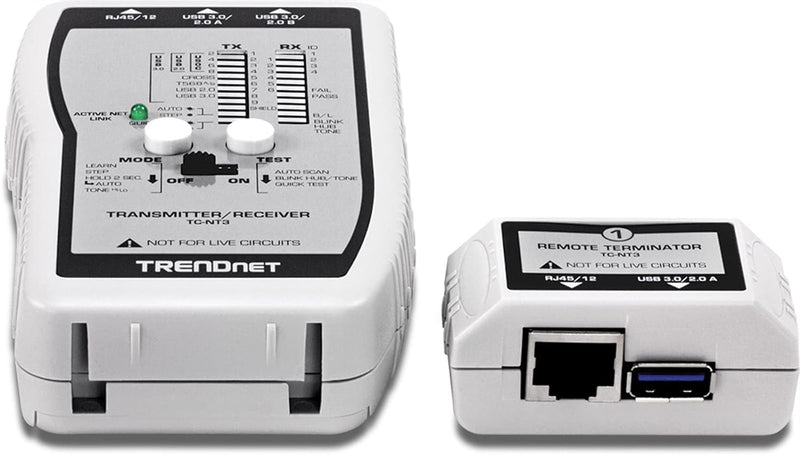 TRENDnet TC-NT3 VDV und USB Kabeltester, Silber, TC-NT3