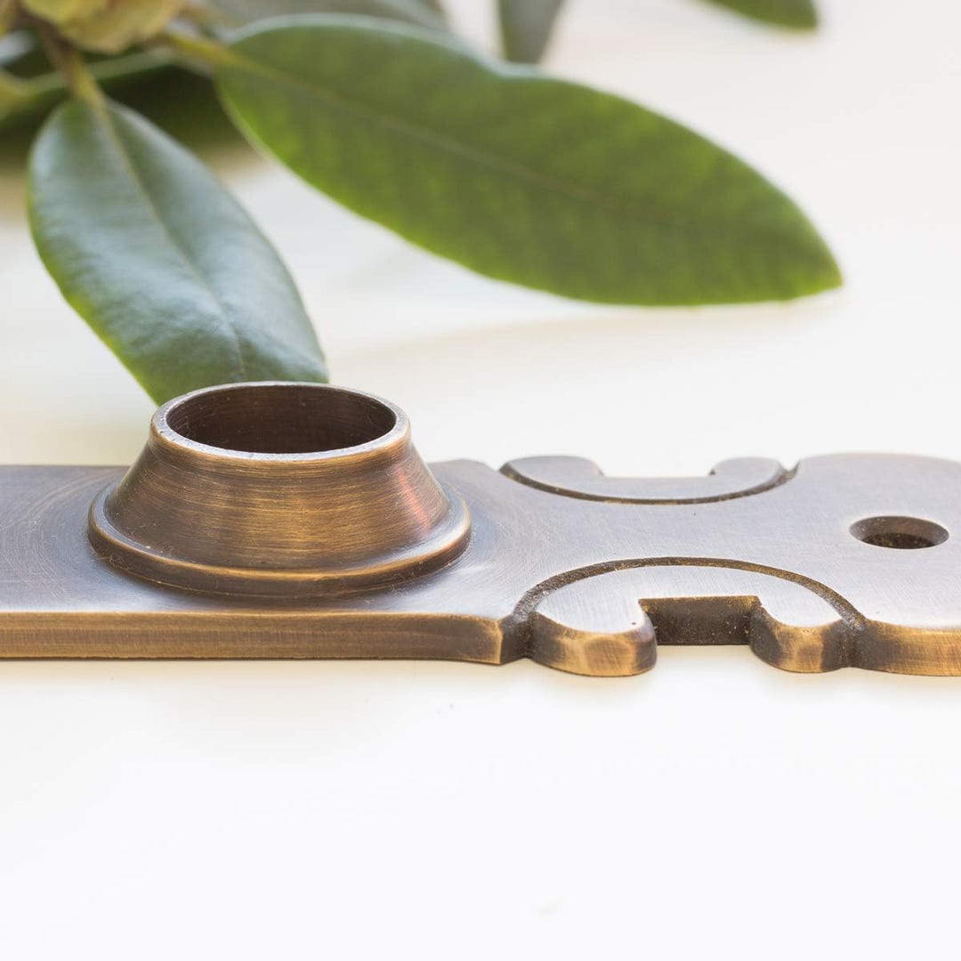 Antikas - Langschild ohne Schlüsselloch,Türbeschlag "Kotten" aus brüniertem Messing