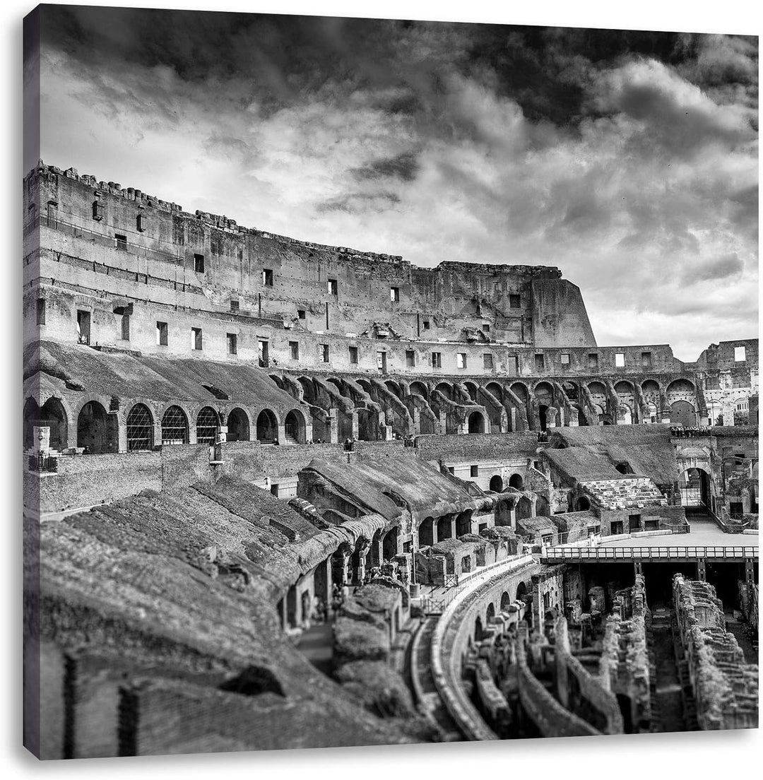 Pixxprint Kolosseum in Rom als Leinwandbild/Grösse: 70x70 cm/Wandbild/Kunstdruck/fertig bespannt, 70