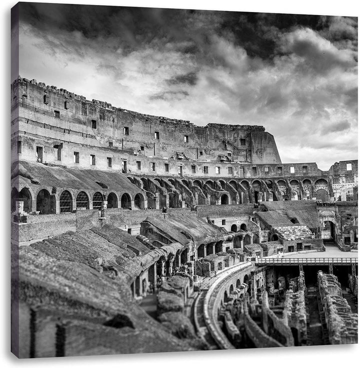 Pixxprint Kolosseum in Rom als Leinwandbild/Grösse: 70x70 cm/Wandbild/Kunstdruck/fertig bespannt, 70