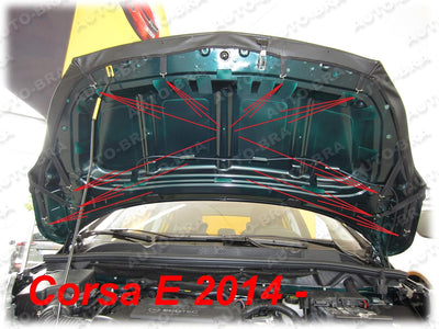 AB-00986 CARBON OPTIK Auto Bra kompatibel mit Opel Vauxhall Corsa E Bj. 2014-2019 Haubenbra Steinsch