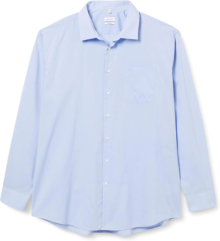 Seidensticker Herren Business-Hemd - Slim Fit Bügelfrei Kent-Kragen Langarm 100% Baumwolle Regular