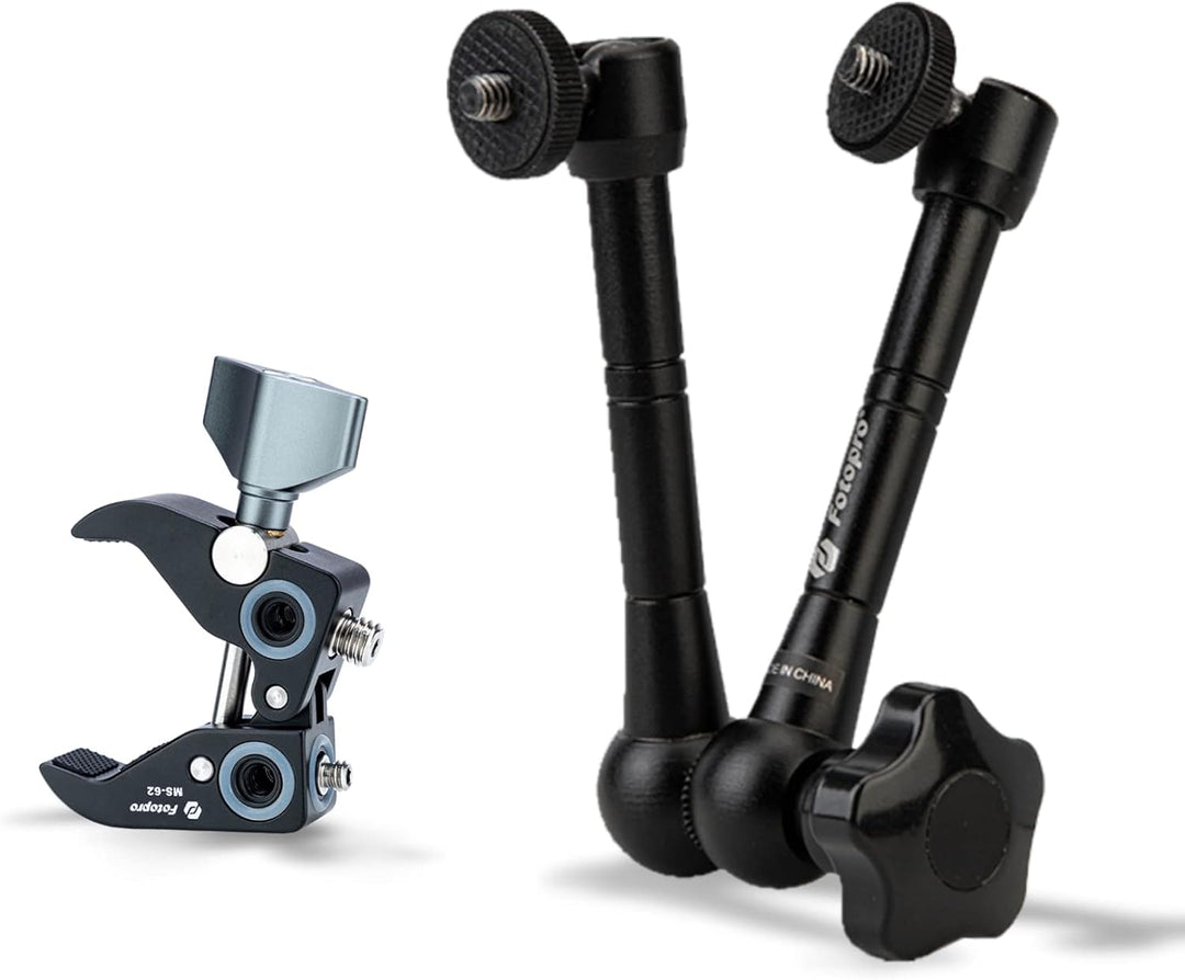 Fotopro 11 Zoll Magic Arm Kit und Super Clamp mit 1/4 3/8 Verlängerungsbohrungen für DSLR Kamera LED