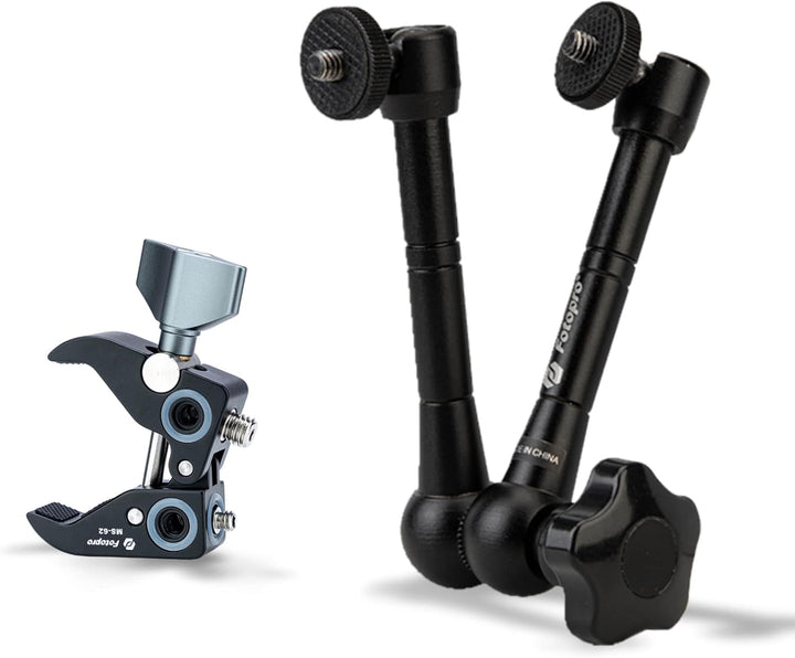 Fotopro 11 Zoll Magic Arm Kit und Super Clamp mit 1/4 3/8 Verlängerungsbohrungen für DSLR Kamera LED