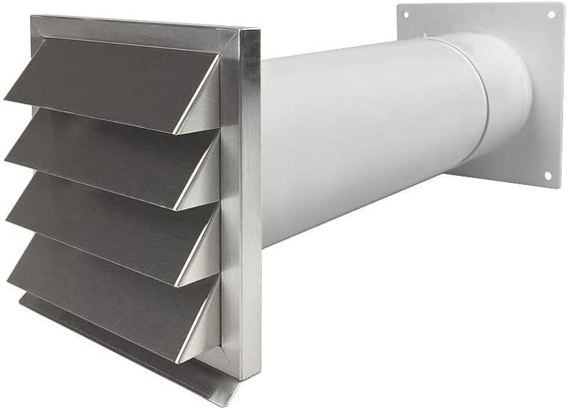 EASYTEC® Energiesparender Mauerkasten Ø 100 mm Edelstahl mit zwei Rückstauklappen | DN100 | 34104e