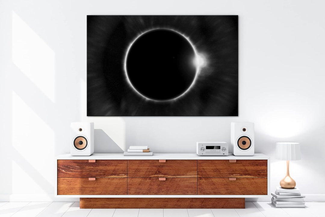 deyoli gewaltige Sonnenfinsternis Format: 80x60 Effekt: Schwarz&Weiss als Leinwandbild, Motiv fertig