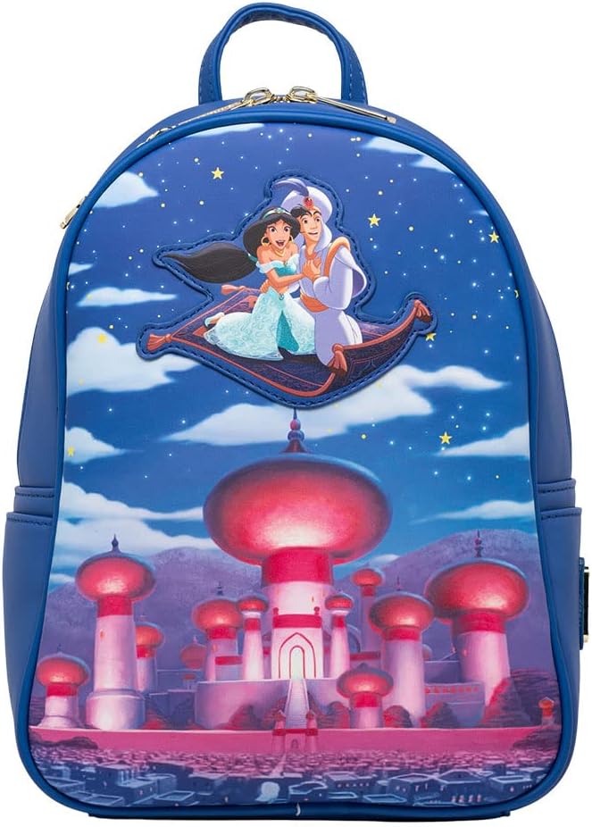 Loungefly Disney Glow in the Dark Aladdin and Jasmine Magic Carpet Ride Women's Double Strap Shoulde
