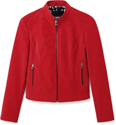 Desigual Damen PU Coat XS Rot, XS Rot