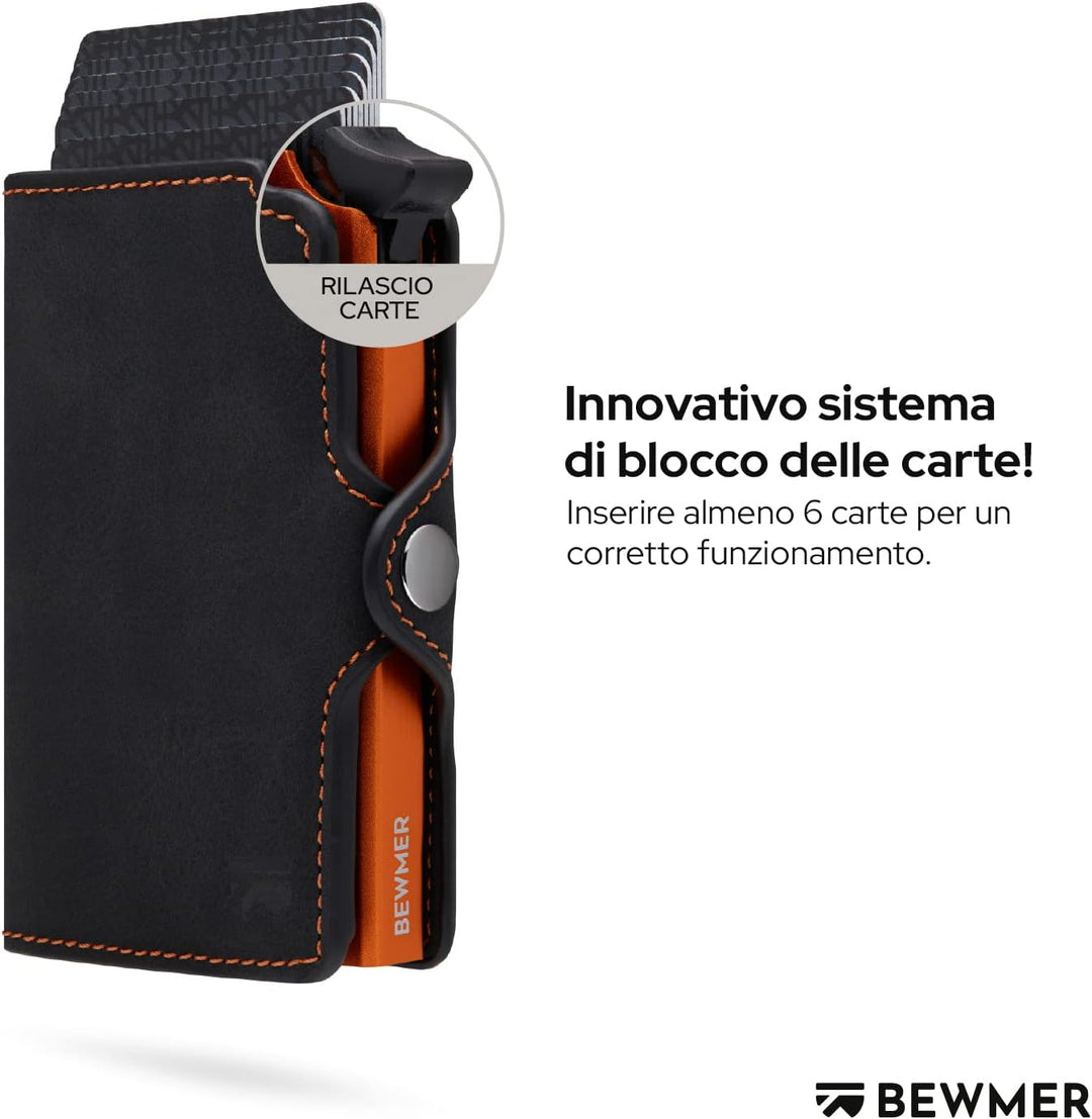 BEWMER 1 Geschütztes Kartenetui | Slim Wallet für Männer und Frauen | Kartenhalter mit RFID-Schutz u