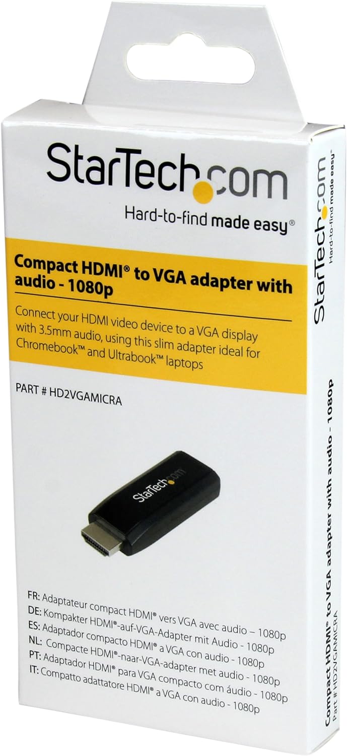 StarTech.com Kompakter HDMI auf VGA Konverter mit Audio - 1920x1200 mit 3,5 mm Audio, mit 3,5 mm Aud