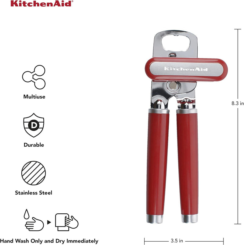 KitchenAid Klassischer Multifunktions-Dosenöffner/Flaschenöffner, 21 cm, Empire Red Einheitsgrösse R