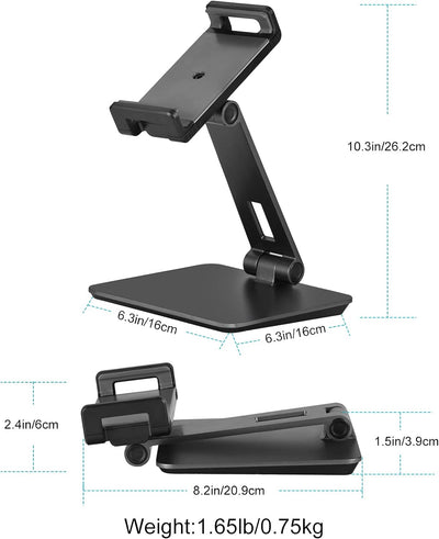 SHUOSUO Tablet Ständer Verstellbar & Faltbar, Schwerer Aluminium Tablet Halterung Halter Tisch, komp