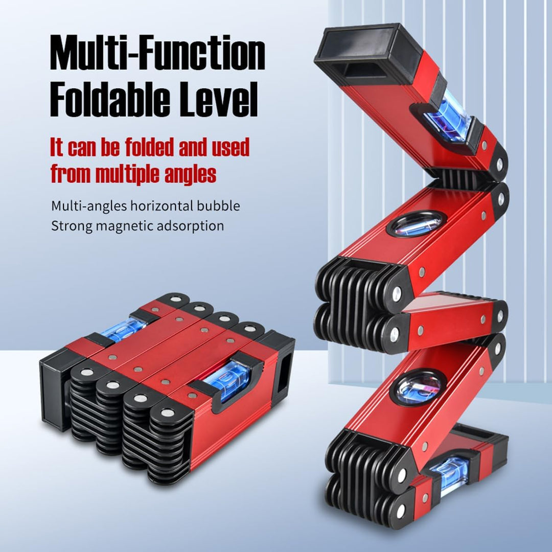 N&S Juvyig Multifunktions-Wasserwaage, faltbar, Mehrwinkel-Messwerkzeuge, präzise Nivellierung in je