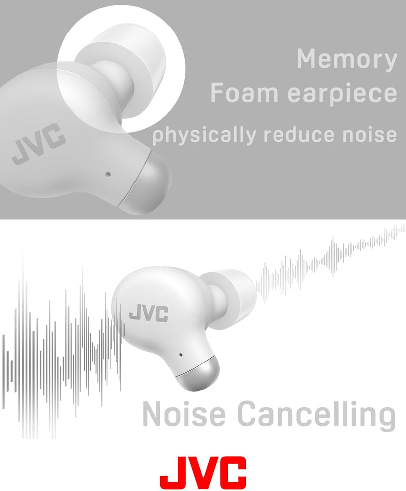 JVC HA-Z250T-W True Wireless Kopfhörer mit aktiver Geräuschunterdrückung, weiche & komfortable Memor
