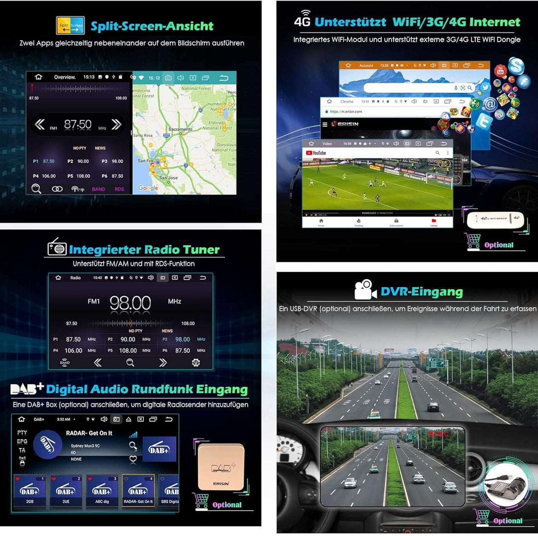 GONFEN Android 11 Autoradio Für Mercedes Benz C-Klasse W203 CLC Klasse C180 CLK Klasse W209 Unterstü