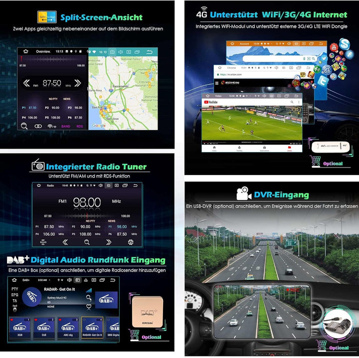 GONFEN Android 11 Autoradio Für Mercedes Benz C-Klasse W203 CLC Klasse C180 CLK Klasse W209 Unterstü