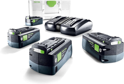 Festool Energie-Set SYS 18V 4x5,2/TCL 6 DUO (mit Akkupacks BP 18 Li 5,2 ASI, Schnellladegerät), im S