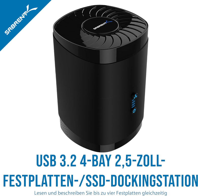 SABRENT 4 Bay SSD/HDD 2,5 Zoll Docking Station, festplatten gehäuse, USB 3.2 Gen1 offline Klonstatio
