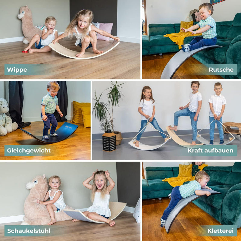 KiddyMoon Balance Board Aus Holz Für Kinder, Babys Montessori Spielzeug, Gleichgewicht, Balancieren