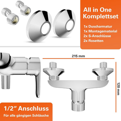 EISL NI168CALCR CLAUDIO Mischbatterie, Wasserhahn Dusche, Brausearmatur 1/2" Brauseschlauchanschluss