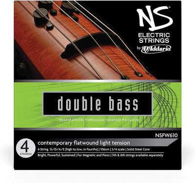 D'Addario NSFW610 Elektrik-Kontrabass Saitensatz mehrfach verdrillter Stahlkern Light Contemporary B