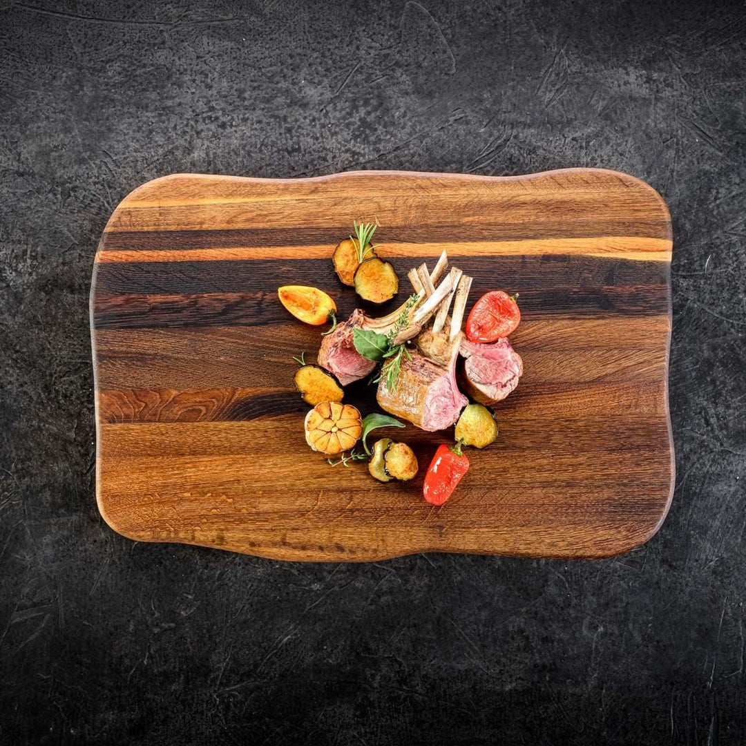 La Madera Schneidebrett Premium aus Eiche dunkel | Steakbrett | Küchenbrett von holz4home® 50 cm x 4