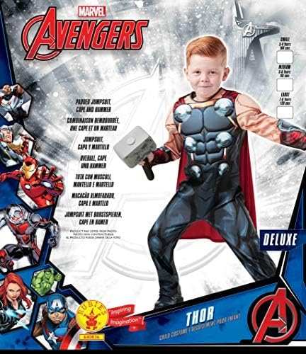 Rubie 's 640891 9–10 Marvel Avengers Thor Deluxe Kind Kostüm, Jungen, one size Einheitsgrösse, Einhe