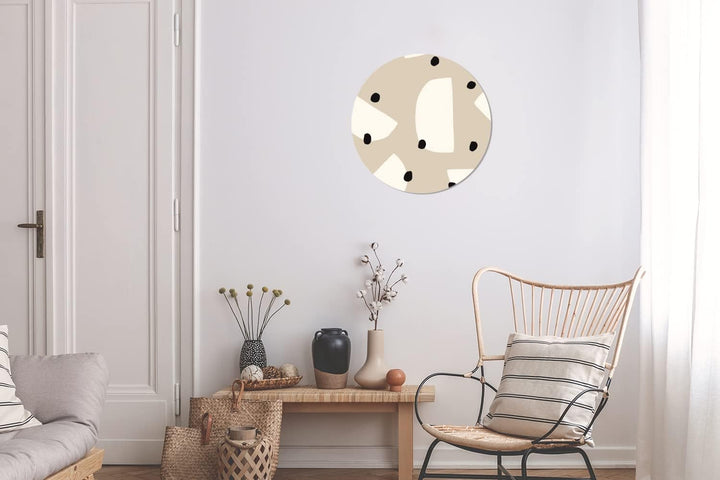 MuchoWow Wandbild Rund Wanddeko Deko Wohnzimmer Bilder 30x30 cm Pastell - Abstrakt - Design, 30x30 c