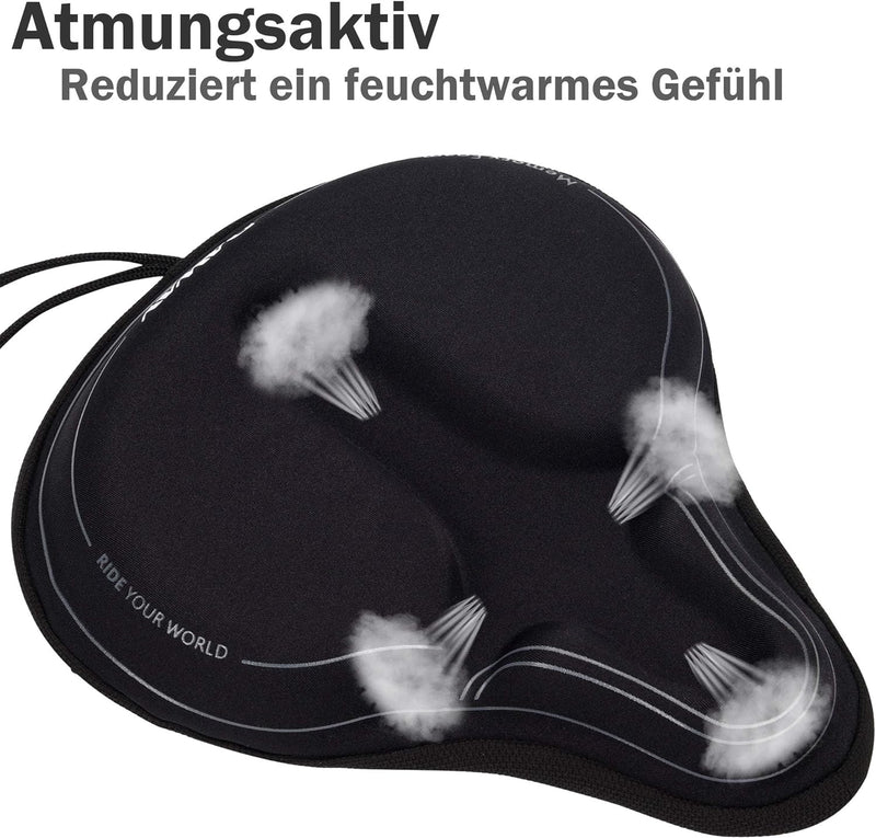 DAWAY Schaum Gel Gepolsterter Fahrradsattelbezug - C6 Extra Weicher Breit Gross Sattelbezug für Pelo