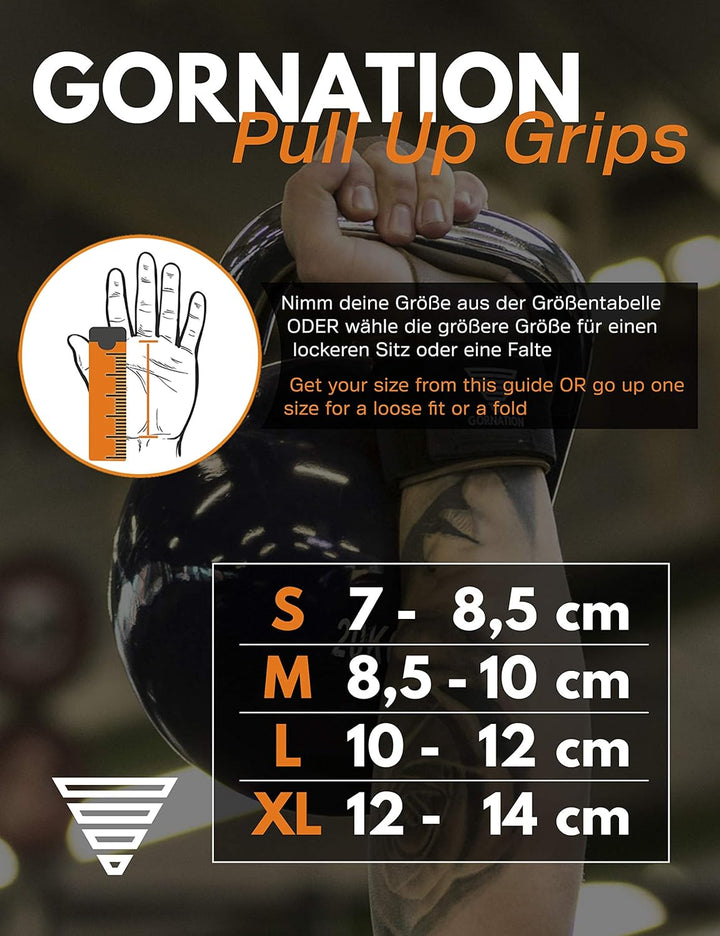 GORNATION Fitness-Handschuhe Carbon - Workout-Grips mit Handgelenkstütze für Herren & Damen - Sporth