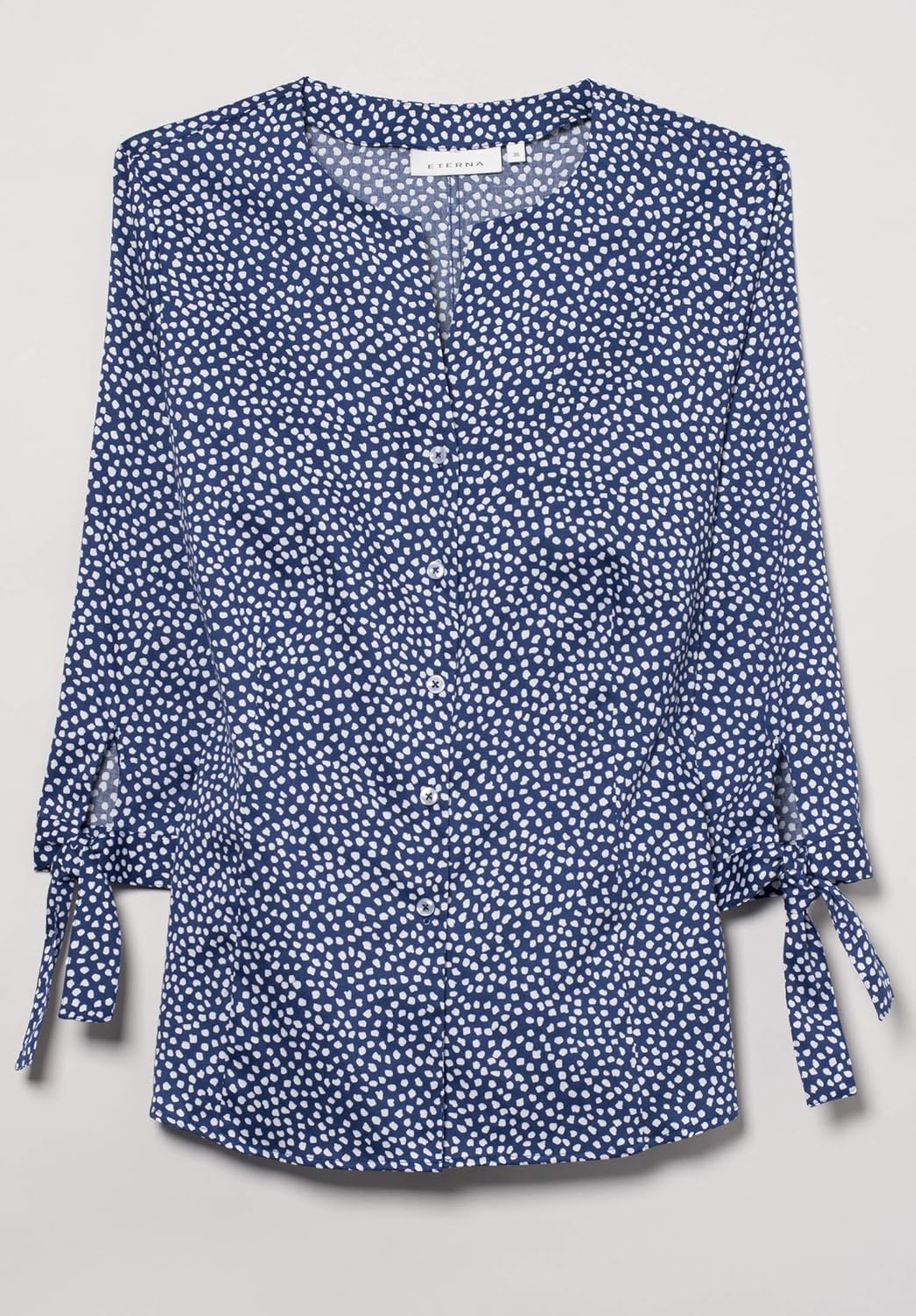 eterna Damen kragenlose Bluse Classic FIT Navy 44_D_3/4