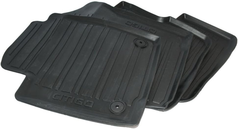 Skoda 1ST061541A Gummi Fussmatten 4X Gummimatten Original Allwettermatten mit Schriftzug (4-Türer)