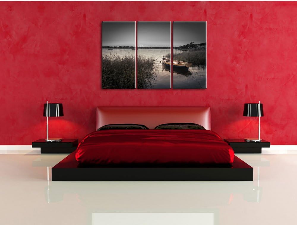 Pixxprint Segelschiffe an der Küste als Leinwandbild/Grösse: 3 Teilig (120x80) cm/Wandbild/Kunstdruc