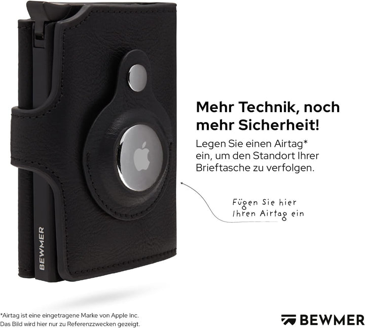 BEWMER 2 Shielded | Herren und Damen Slim Wallet mit RFID-Schutz Anti-Cloning | Kartenetui mit Münzf