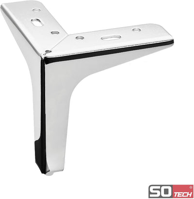 4er Set SOTECH Möbelfüsse VICTOR Höhe 130 mm Chrom poliert Vitrinenfüsse Winkelfüsse Sockelfüsse Sof